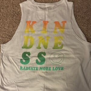 Spiritual Gangster White Muscle Tee with Yellow and Green Gradient
